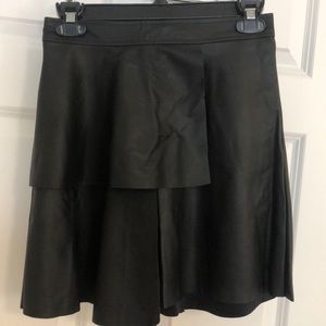 BCBG Pleather tiered/ruffle skirt